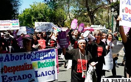 Activistas de todo el país se movilizaron exigiendo la despenalización del aborto /ANF