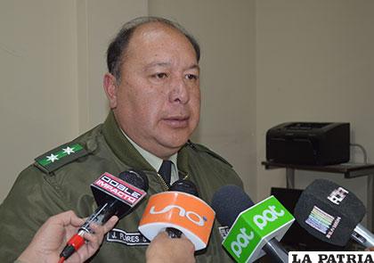 El director de la Felcv, teniente coronel Flores, brindó la información del caso