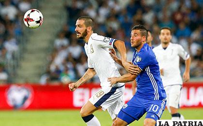 La acción del cotejo en el cual Italia venció a Israel 1 a 0