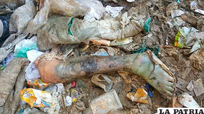 La pierna fue encontrada en el basural cerca del mercado central de Huanuni