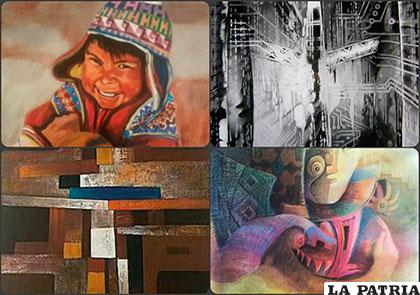 Obras que se apreciarán en la exposición en Sucre /ABAP Bolivia