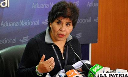 Marlene Ardaya, presidenta de la Aduana Nacional de Bolivia /ADUANA