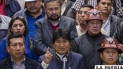 El Presidente Evo Morales saludó la iniciativa de los dirigentes nacionales /ABI