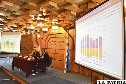 El presidente a.i. del Banco Central de Bolivia, Pablo Ramos, presentó el informe de Política Monetaria (IPM) de Julio de 2018 /APG