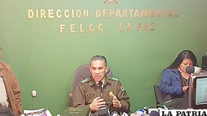 Autoridades policiales informaron sobre el hecho /Felcc