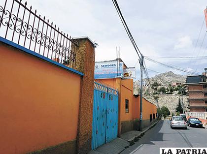 Frontis del Hogar Virgen de Fátima, en la calle 3 de Obrajes /La Razón