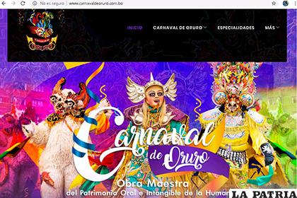 Página web del Carnaval de Oruro fue presentado por el GAMO /LA PATRIA