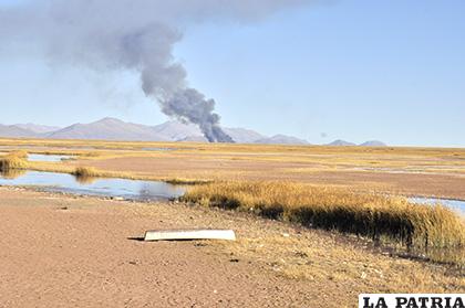 Monitoreo ambiental registra aumento de contaminación por quema de totora /LA PATRIA