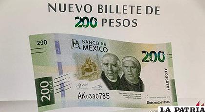 Nuevo billete de 200 pesos /Milenio