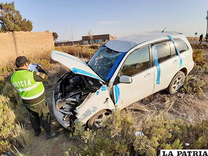 El personal policial no encontró a ninguna persona al interior del motorizado /LA PATRIA