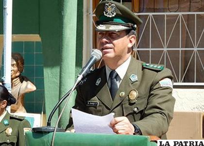 El ex comandante de la Policía de Oruro, Rommel Raña /LA PATRIA