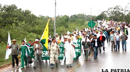 La novena marcha se realizó en demanda de la abrogación de la Ley 222 de Consulta Previa y en rechazo al segundo tramo de la vía Villa Tunari- San Ignacio de Moxos por el TIPNIS /El Día