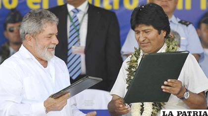 El expresidente Lula da Silva y el presidente Evo Morales /Nuevo Diario