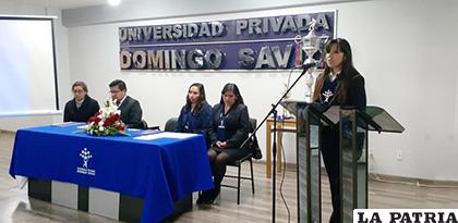 Acto académico por los 19 años de la Universidad Privada Domingo Savio /UPDS