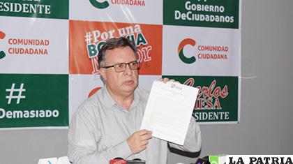 Carlos Alarcòn, asesor jurídico de CC y candidato a diputado /COMUNIDAD CIUDADANA
