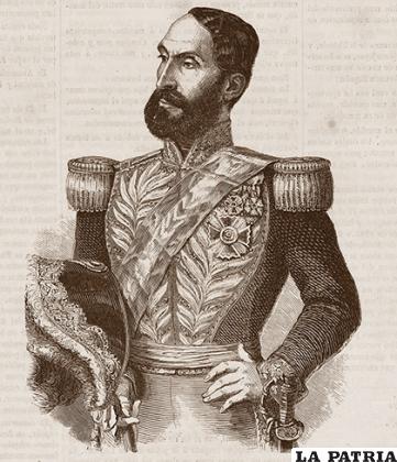 Grabado del General Manuel Isidoro Belzu, Presidente de Bolivia (1848-1855) /Fuente: 