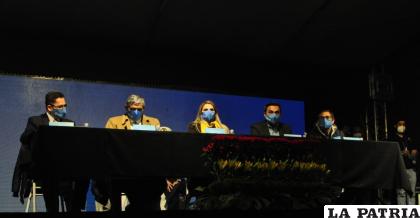 Durante el acto que se realizó ayer en La Paz /ABI