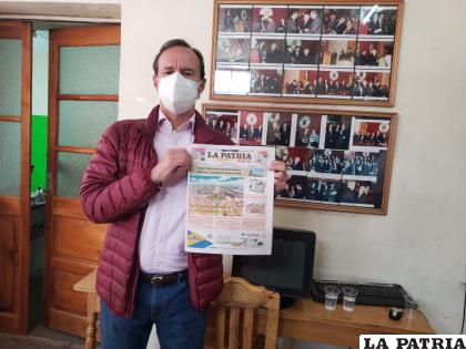 Jorge Tuto Quiroga visitó ayer LA PATRIA /LA PATRIA	
