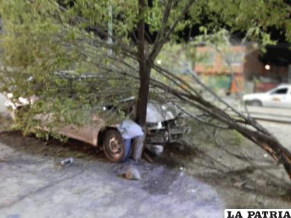 El vehículo colisionó con un árbol en la avenida Héroes del Chaco /LA PATRIA