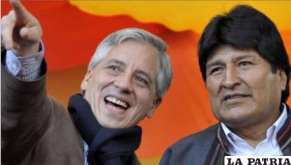 El exvicepresidente Álvaro García Linera y el expresidente Evo Morales /ANF