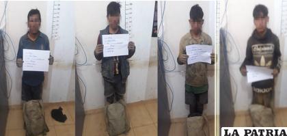 Cuatro adultos entre los jukus que fueron sorprendidos robando mineral /Policía