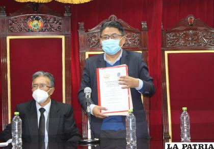 Las autoridades judiciales durante el inicio de la socialización de la Reforma Judicial en Oruro /LA PATRIA
