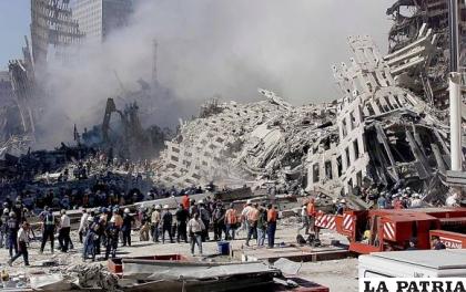 La imagen tras el derrumbe de las torres /EL COMERCIO