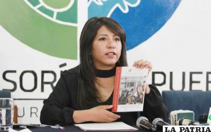 La actual Defensora del Pueblo de Bolivia, Nadia Cruz /ARCHIVO DEFENSORÍA DEL PUEBLO