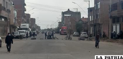 El bloqueo en el sector del Casco del Minero /LA PATRIA