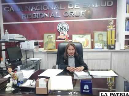 Nueva administradora de la CNS Oruro María Guadalupe Álvarez Rodríguez /LA PATRIA