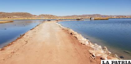 El muelle improvisado construido en el río Desaguadero por donde ingresa el mercado ilegal /Erbol