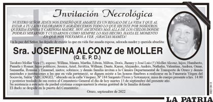 Sra. JOSEFINA ALCONZ de MOLLER (Q. E. P. D.)