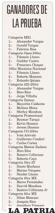 GANADORES DE LA PRUEBA