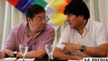 El Presidente, Luis Arce y el jefe del Movimiento Al Socialismo, Evo Morales /LA RAZ?N