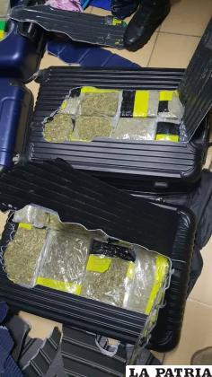 La marihuana estaba camuflada en un doble fondo en cuatro maletas /Interpol