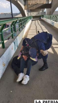 La joven fue socorrida por los Guardias municipales /In Noticias