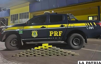 Droga incautada por la Policía Federal de Caminos de Brasil /RR.SS.