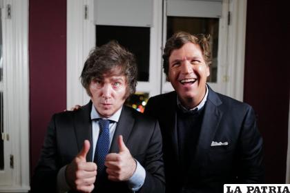 Javier Milei y Tucker Carlson. /RR.SS.