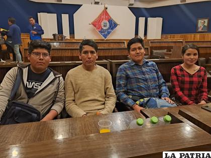 Los cuatro dirigentes principales de la FUL en el HCU /UTO