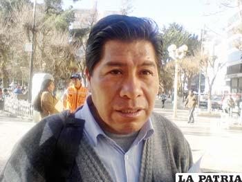 Alejandro Choque, representante de la mancomunidad minera