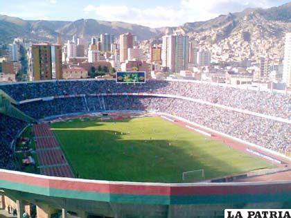 Vista panorámica del estadio “Hernando Siles”