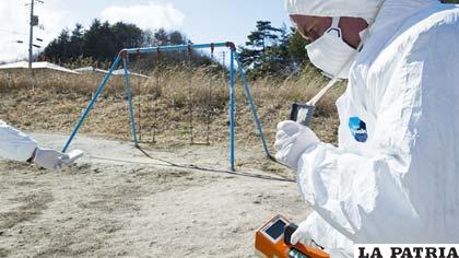 Descontaminación en el área de la planta nuclear de Fukushima