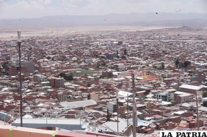 Panorámica de Oruro en el día de paro