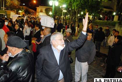Juan Javier Zeballos durante una de las protestas contra las leyes “mordaza”