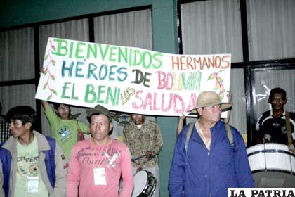 Marchistas del Tipnis fueron recibidos en Beni como héroes