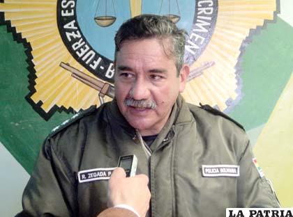Coronel Rubén Zegada Portugal, director de la Felcc Oruro