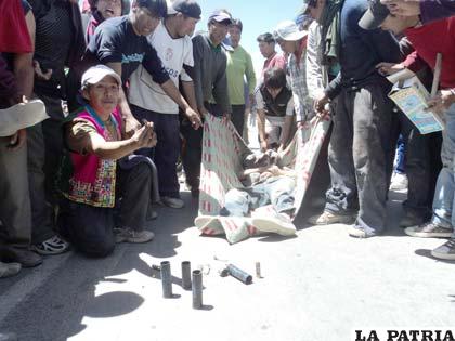 Uno de los momentos de la trágica jornada del martes en Challapata