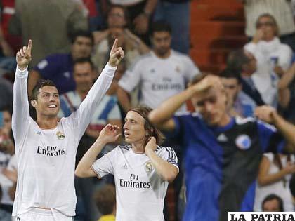 Cristiano Ronaldo anotó dos goles para la victoria de Real Madrid