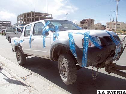 Una de las camionetas comisadas
