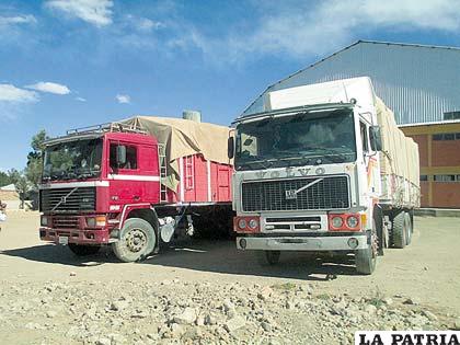 Los dos camiones incautados en Lajma